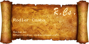 Rodler Csaba névjegykártya